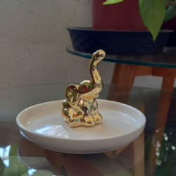 adorno blanco elefante