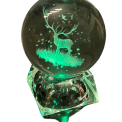 deco ciervo esfera cristal con luz