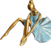 deco figuras adornos bailarina dorada celeste