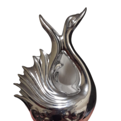 deco figuras adornos cisne plata