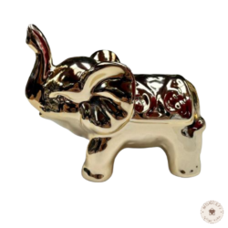 deco figuras adornos elefante ceramico plateado