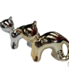 deco figuras adornos gato dorado y plata
