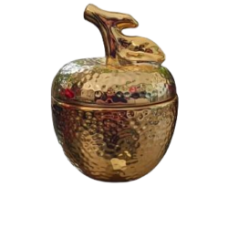 deco figuras adornos manzana dorada