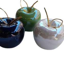 deco figuras adornos manzanas ceramico colores