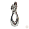 deco figuras adornos pareja de enamorados ceramico color plata