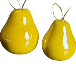 deco figuras adornos pera amarillo