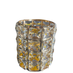 deco figuras adornos vaso plateado
