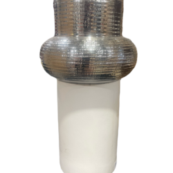 deco florero blanco plata