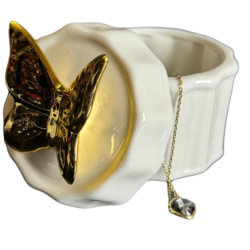 deco joyero mariposa blanco dorado pequeño