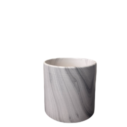 deco porta macetero blanco gris ceramico