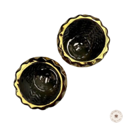 deco porta maceteros pequeños ceramico dorado