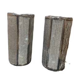 deco porta vela plata con strass