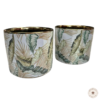 deco portamacetero ceramica con diseño hojas